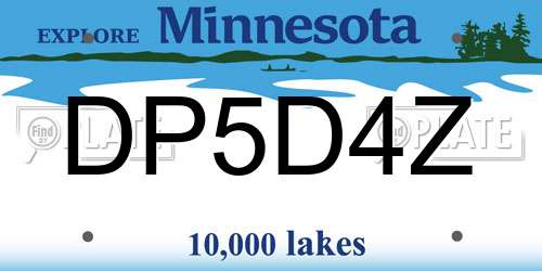 DP5D4Z Minnesota License Plate