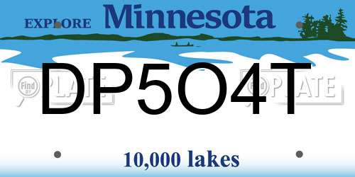 DP5O4T Minnesota License Plate