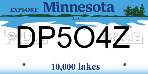 DP5O4Z Minnesota License Plate