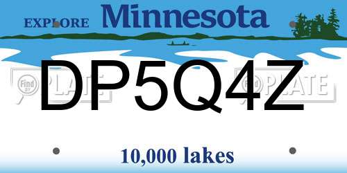 DP5Q4Z Minnesota License Plate