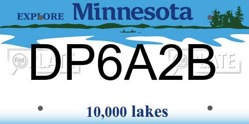 DP6A2B Minnesota License Plate