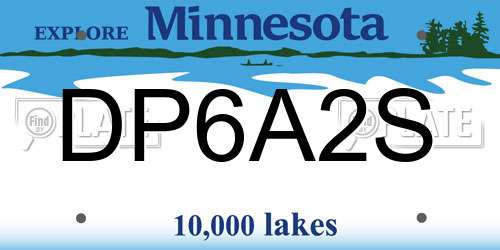 DP6A2S Minnesota License Plate