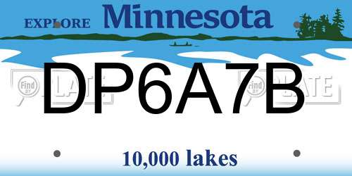 DP6A7B Minnesota License Plate