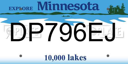 DP796EJ Minnesota License Plate