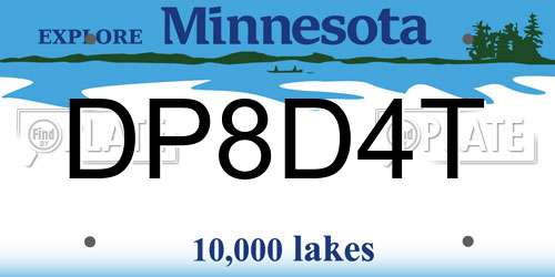 DP8D4T Minnesota License Plate