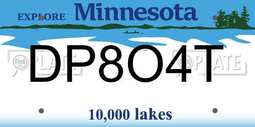 DP8O4T Minnesota License Plate