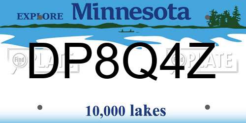 DP8Q4Z Minnesota License Plate