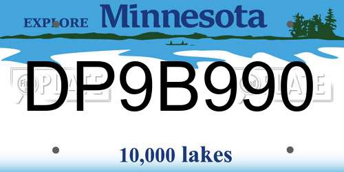 DP9B990 Minnesota License Plate
