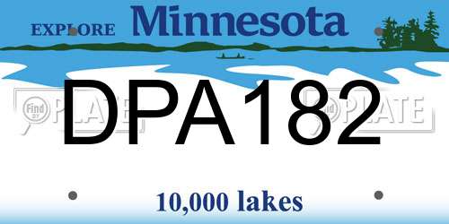 DPA182 Minnesota License Plate