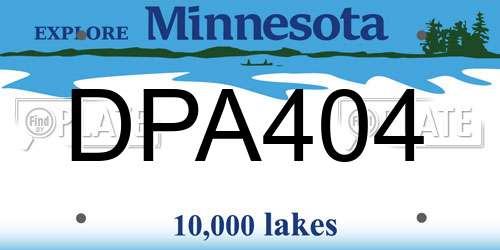 DPA404 Minnesota License Plate