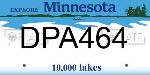 DPA464 Minnesota License Plate