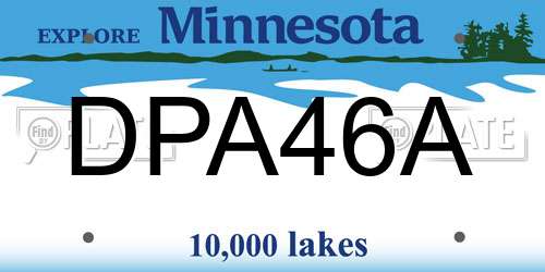 DPA46A Minnesota License Plate