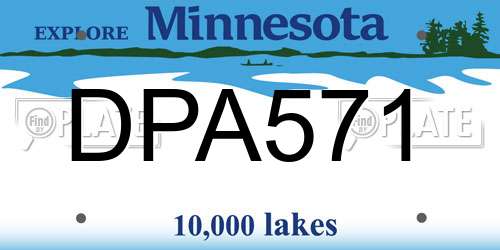 DPA571 Minnesota License Plate