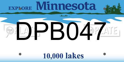 DPB047 Minnesota License Plate