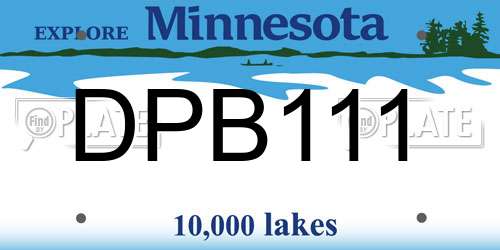 DPB111 Minnesota License Plate
