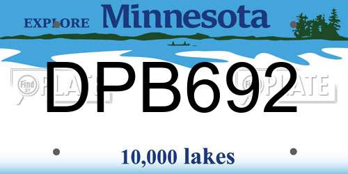 DPB692 Minnesota License Plate