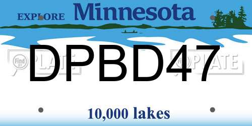 DPBD47 Minnesota License Plate