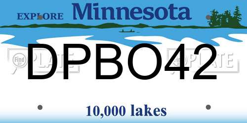 DPBO42 Minnesota License Plate