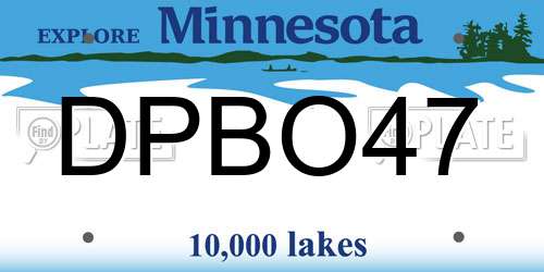 DPBO47 Minnesota License Plate