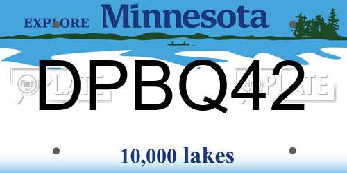 DPBQ42 Minnesota License Plate