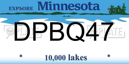 DPBQ47 Minnesota License Plate