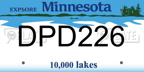 DPD226 Minnesota License Plate