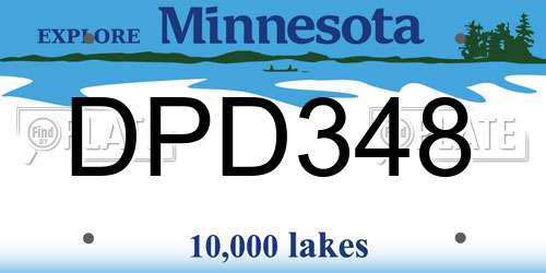 DPD348 Minnesota License Plate