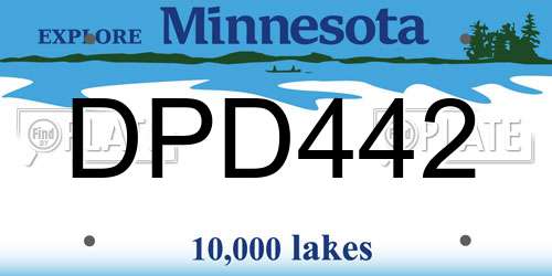 DPD442 Minnesota License Plate