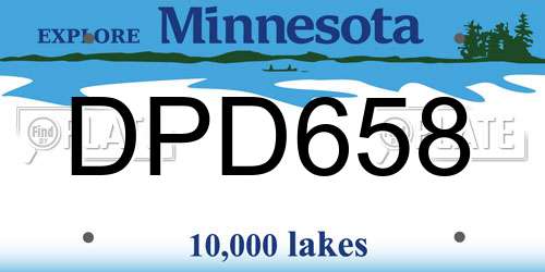 DPD658 Minnesota License Plate