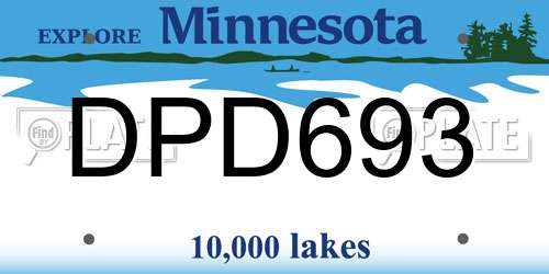 DPD693 Minnesota License Plate
