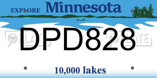 DPD828 Minnesota License Plate
