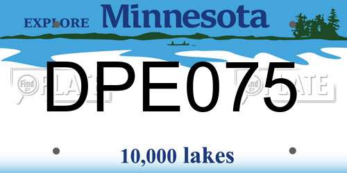 DPE075 Minnesota License Plate