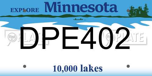 DPE402 Minnesota License Plate