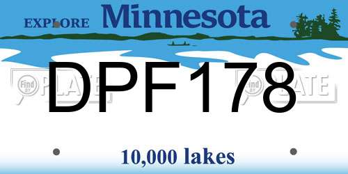 DPF178 Minnesota License Plate