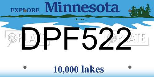 DPF522 Minnesota License Plate