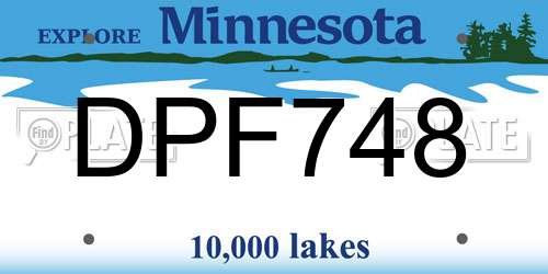 DPF748 Minnesota License Plate
