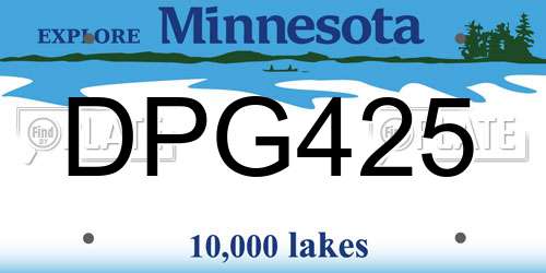 DPG425 Minnesota License Plate