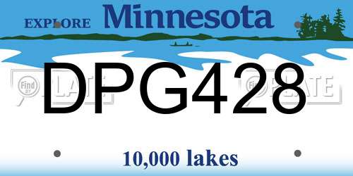 DPG428 Minnesota License Plate