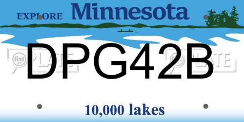 DPG42B Minnesota License Plate