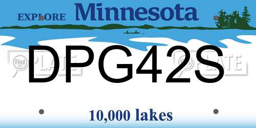 DPG42S Minnesota License Plate