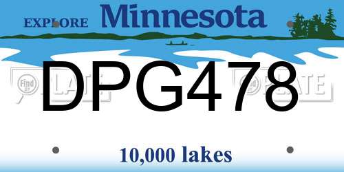 DPG478 Minnesota License Plate