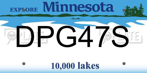 DPG47S Minnesota License Plate