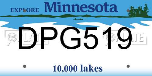 DPG519 Minnesota License Plate