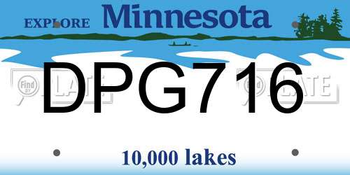 DPG716 Minnesota License Plate