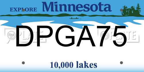 DPGA75 Minnesota License Plate