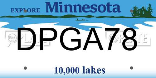 DPGA78 Minnesota License Plate