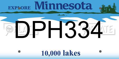 DPH334 Minnesota License Plate