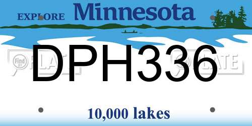 DPH336 Minnesota License Plate