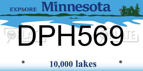 DPH569 Minnesota License Plate