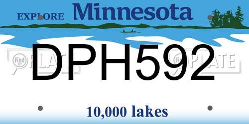 DPH592 Minnesota License Plate